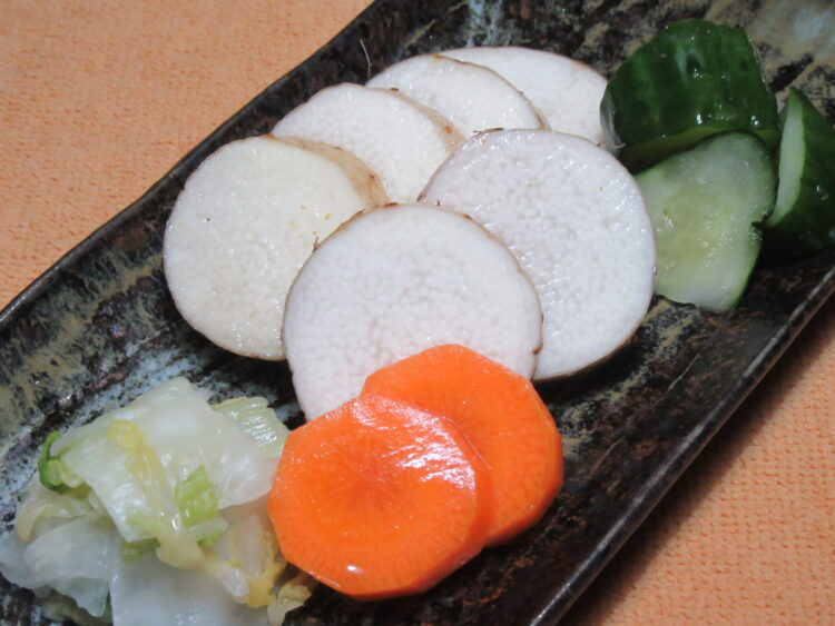 山芋＆人参＆胡瓜＆白菜漬け使用 Using yam & carrot & cucumber & napa cabbage